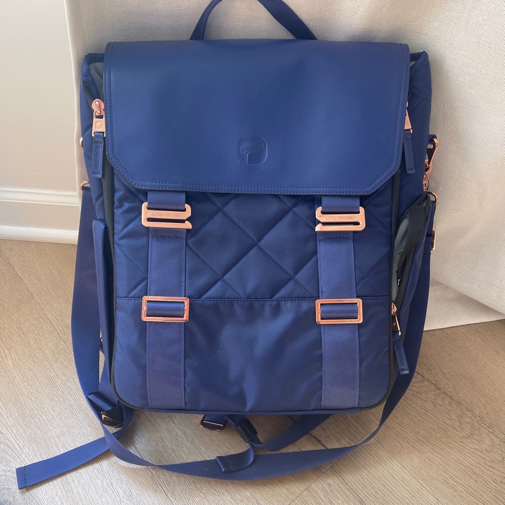 Paperclip diaper bag backpack